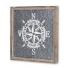 Cheung's Cheung's Painted Compass on Galvanized Backdrop with Wood Frame Wall Décor, Gray - 3 of 4