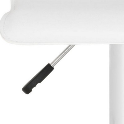 White Adjustable Swivel Backless Metal Bar Stool