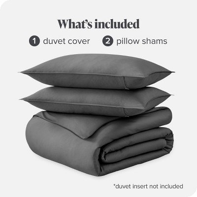 Organic Cotton Sateen King/California King Duvet Cover Set in Gray