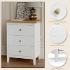 Bicolor 3 Drawer Nightstand, Wood Night Stands Side Table With Extra-large Storage Space for Living Room, Bedroom - 3 of 4