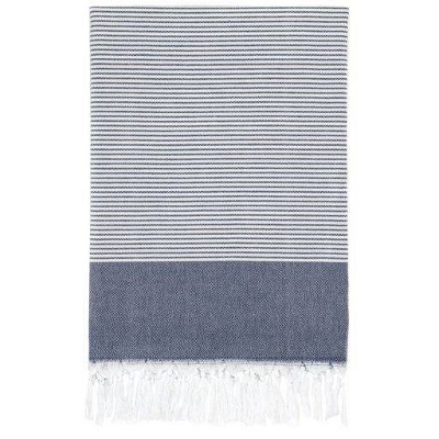Elegant Thin Striped Pestemal Beach Towel Navy - Linum Home Textiles