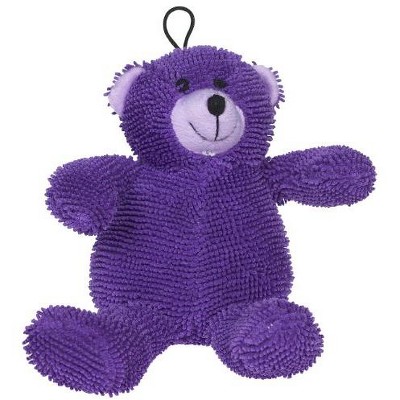 Multipet Crew Cut Plush Dog Toy with Plastic Squeaker, Purple Bear