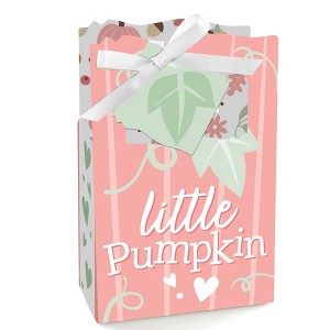 Big Dot of Happiness Girl Little Pumpkin - Fall Birthday Party or Baby Shower Favor Boxes - Set of 12 - 1 of 4