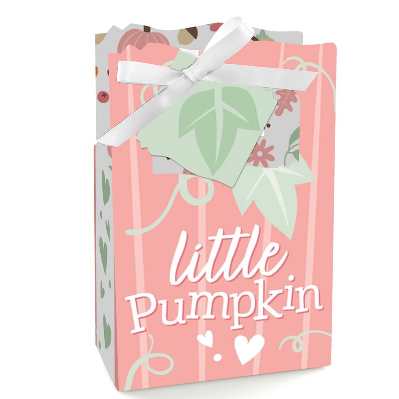 Big Dot of Happiness Girl Little Pumpkin - Fall Birthday Party or Baby Shower Favor Boxes - Set of 12, 1 of 7