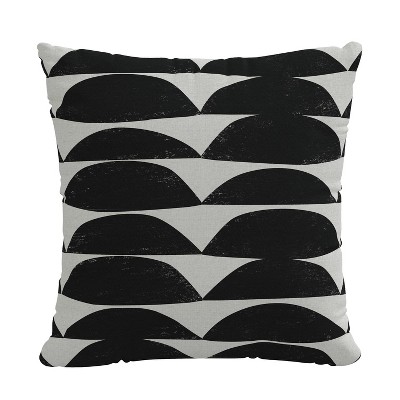 18"x18" Skyline Furniture Square Outdoor Throw Pillows Black and White Halfmoon: Woven Polyester, Zipper Closure