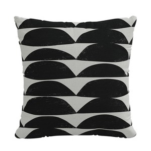 18"x18" Skyline Furniture Square Outdoor Throw Pillows Black and White Halfmoon: Woven Polyester, Zipper Closure - 1 of 4
