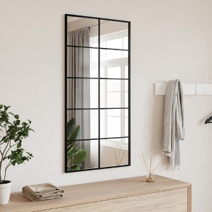 vidaXL Wall Mirror Black 19.7 in.x39.4 in. Rectangle Iron - 1 of 4