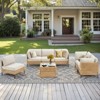 Buenhomino Boho Patio Yellow Wicker Sectional Seating Group, Outdoor Conversation Set with Cushions - 2 of 4