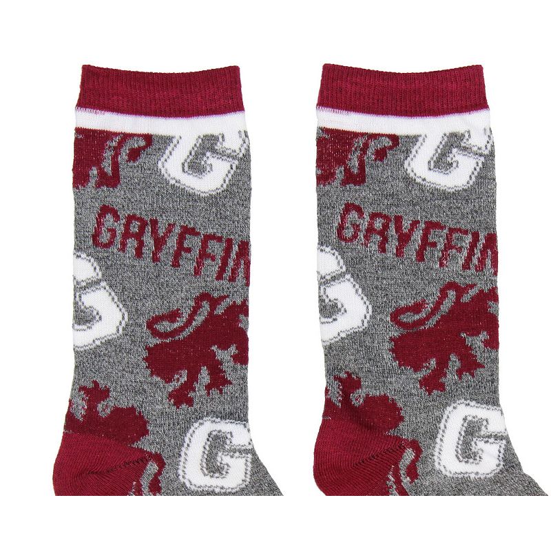 Harry Potter Gryffindor House Mid-Calf Women's Crew Socks Grey, 3 of 5