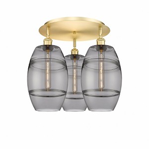 Vaz - 3 Light Flush Mount In Industrial Style-10.88 Inches Tall and 19.75 Inches Wide - 1 of 1