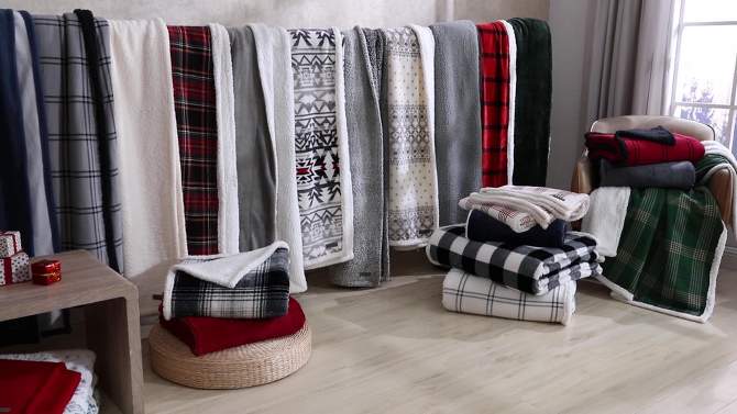50"x60" Cabin Plaid Throw Blanket with Square Throw Pillow Set- Eddie Bauer, 2 of 8, play video