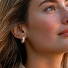 Ross-Simons 1.00 ct. t.w. Round and Baguette Diamond Hoop Earrings in 18kt Gold Over Sterling - 2 of 4