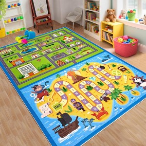 Rugs for Play Room, Ultra-Soft Non-Slip Playmat, Machine Washable Hopscotch Rug, Low Pile City Road Carpet for Bedroom, Living Room - 1 of 4