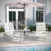 Emma and Oliver 3-Piece Indoor/Outdoor Set with 2 Poly Resin Adjustable Adirondack Loungers with Swivel Cup Holders and Folding Side Table - 2 of 4