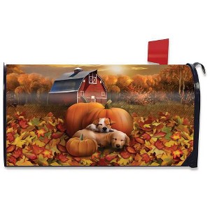Briarwood Lane Welcome Fall Puppies Magnetic Mailbox Cover Pumpkin Barn Autumn Standard - 1 of 2