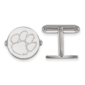 Black Bow Jewelry Sterling Silver Clemson Tigers NCAA Cuff Links - 1 of 3