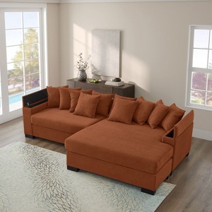 CAVINAS 111" L-Shaped Sectional Sofa,3-Seater Cloud Couch Sectional,Oversized Chaise Lounge with Armrest for Living Room - 1 of 4