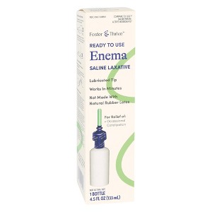 Foster & Thrive Enema Saline Laxative Ready-To-Use 4.5 Oz - 1 of 2