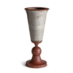 Plum & Post Weathered Metal Tapered Cone Urn - 1 of 2