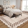 Scalloped Washable Rug, Modern Geometric Low-Pile Carpet, Non-Slip, Stain-Resistant Floor Mat for Living Room, Bedroom, Dining - 3 of 4