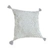HomeRoots 18" Gray And Silver Geometric Viscose Throw Pillow Cover with Tassels - 4 of 4