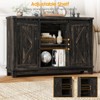 6 Cube Storage Organizer, Wooden Coffee Bar Buffet Cabinet, Farmhouse Bookshelf, Dark Brown - 4 of 4