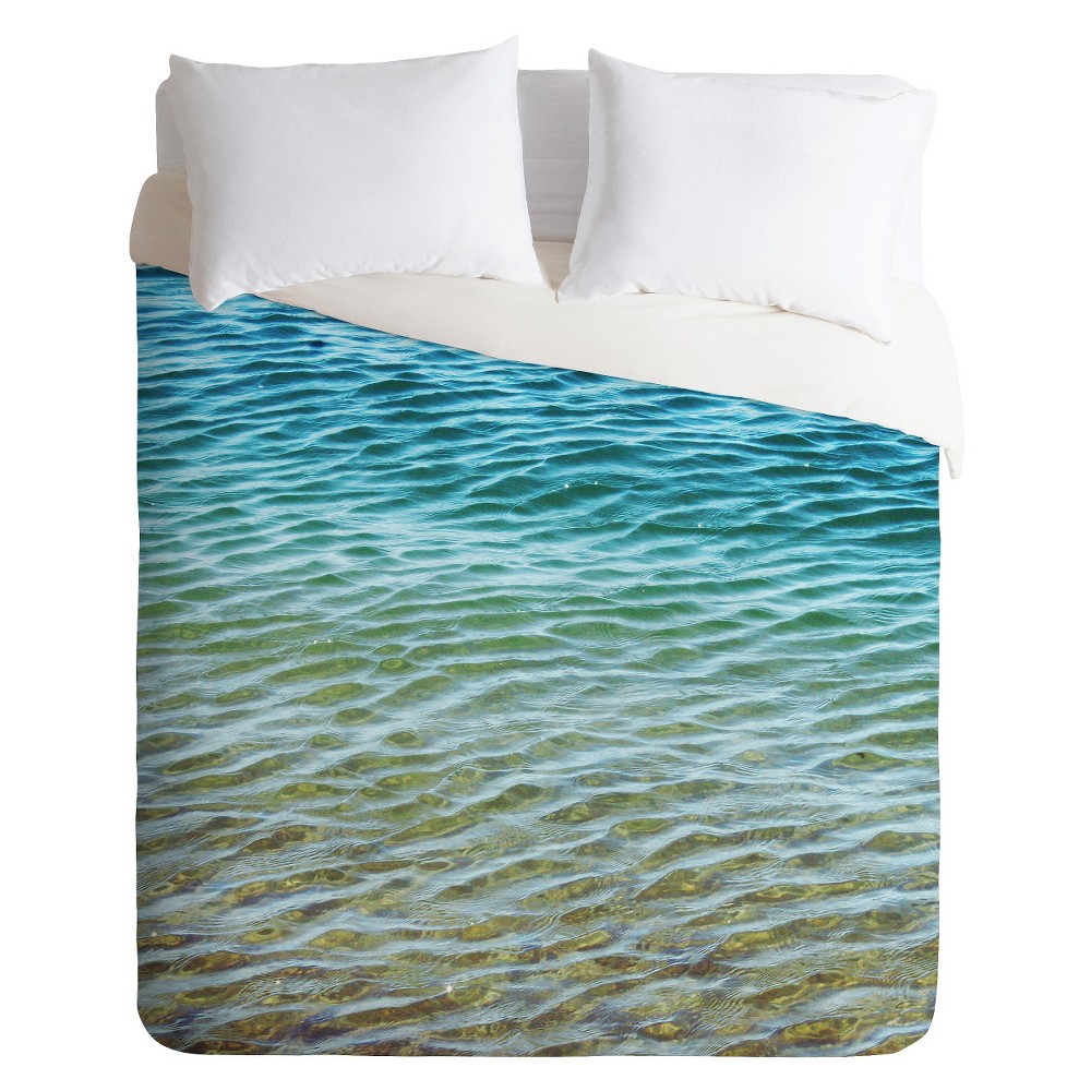 Photos - Bed Linen Ombre Sea Lightweight Duvet Cover Queen Seashore Blue - Deny Designs