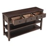 Lyngins 3 Drawers Entryway Table with 2 Open Shelves,Console Table with Black Round Knobs for Living Room - 2 of 4