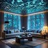 1 Water Ripple Effect Ambient Projection Light - USB-C & Battery-Powered LED Starry Sky Lighting with Remote Control, Color-Changing Mood Light - 2 of 4