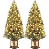 Artificial Christmas Tree, 4.5ft Premium Hinged Pine Tree, Pre-Lit Christmas Tree with Warm White LED Lights for Home, Shops, Party - 2 of 4