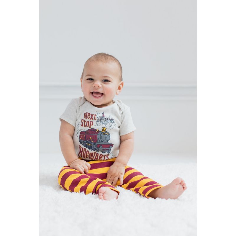 Harry Potter Baby Fleece Pullover Hoodie Bodysuit and Pants 3 Piece Outfit Set Newborn to Infant, 3 of 10