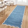 Scalloped Edge Area Rugs for Living Room Bedroom Modern Washable Rug Soft Non Slip Low Pile Accent Carpet - 2 of 4