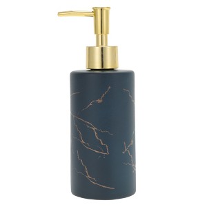 Unique Bargains Cylinder Marble Pattern Soap Dispenser 1 Pc - 1 of 4