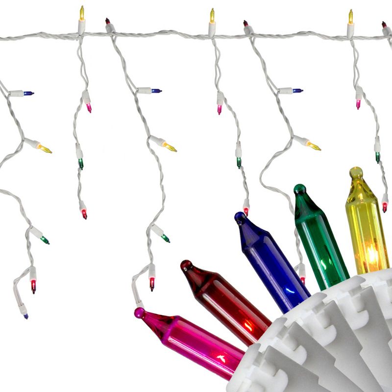Northlight 150ct Mini Icicle String Lights Multi-Color - 10' White Wire, 2 of 5