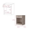 NicBex 16.69 inch Wide Nightstand with 1 Drawer, Side Table with Solid Wood Frame and Open Shelf,Bedside Table for Bedroom,Living Room,Gray/White/Black - 3 of 4