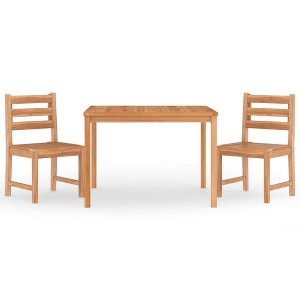 vidaXL Garden Dining Set Natural Teak Solid Teak Wood Standard Durable - 43.3" x 43.3" x 30.3" 2 - 1 of 4