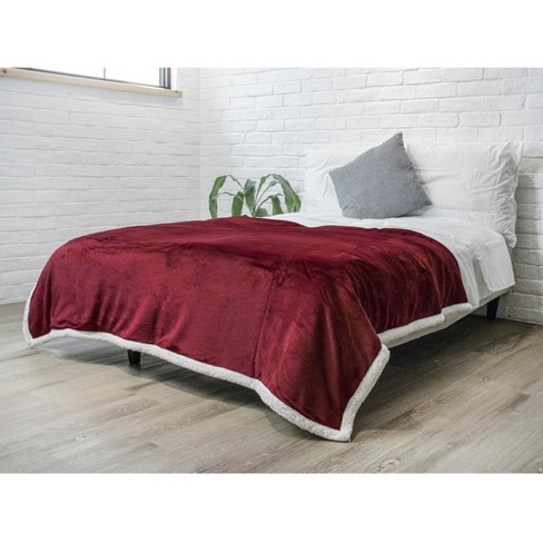  Flannel Fleece Luxury Blanket Red Queen(90x90) Size