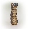 Solar Three Stacked Binocular Owls Polyresin Statue with LED Lights - Alpine Corporation: Garden Decor Sculpture with NiMH Battery - 4 of 4