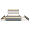 Whisen Queen Size Wooden Platform Bed with Trundle and 2 Drawers - 3 of 4