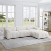 Modular Sectional Sofa(93"x62"x25"), Living Room Sofa Couch Set With Ottoman, L-Shaped Sofa, Button Tufted Velvet Fabric Couch - 2 of 4