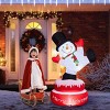 Angel Sar 4.8FT Lighted Christmas Inflatable Snowman, Rotating Motor Blow Up Yard Decor with LED Lights for Outdoor - 2 of 4