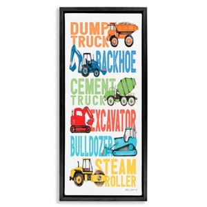 Stupell Industries 31"x15" Kids' Traditional Construction Vehicles Wall Art Framed - 1 of 4