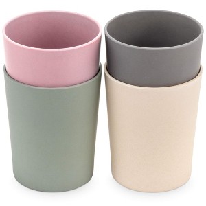 WeeSprout Bamboo Toddler Cups, Organic & Non-Plastic Cup for Big Kids or Baby, 10 oz, Set of 4 - 1 of 4