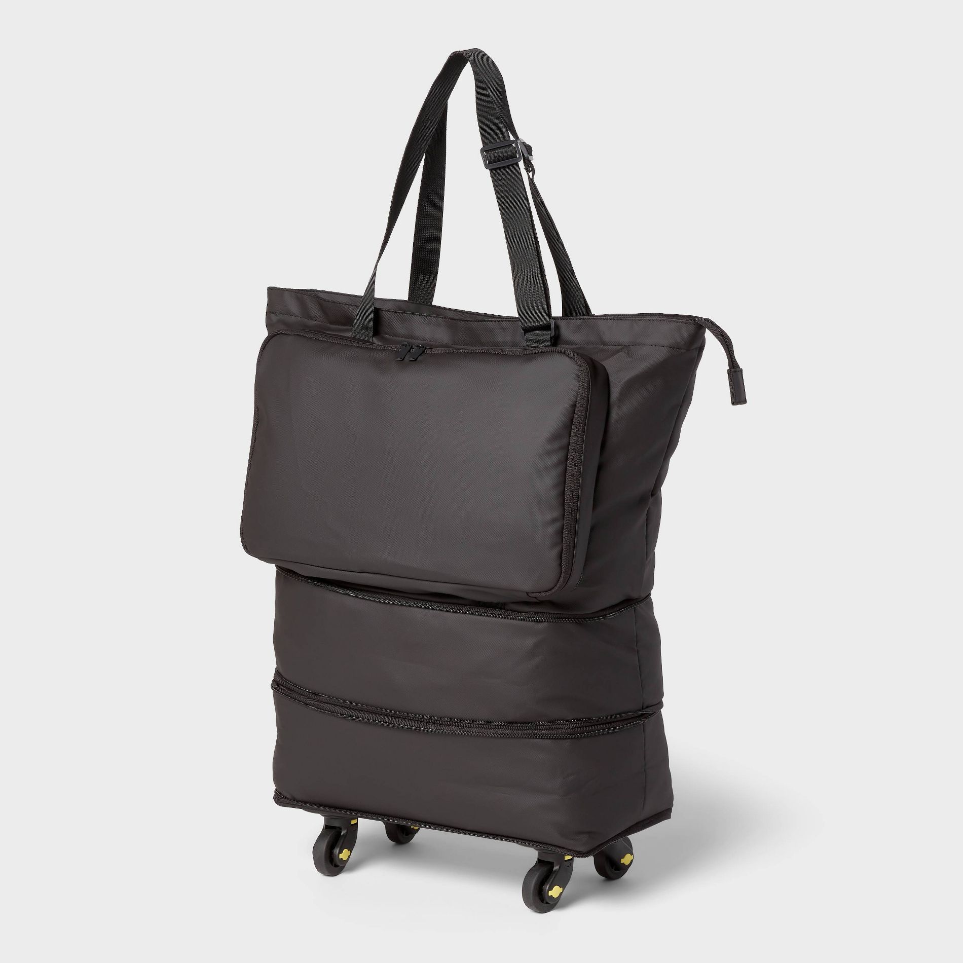 Collapsible Rolling Tote Black - Brightroom™