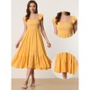 INSPIRE CHIC Women's Boho Square Neck Ruffle Trim Flowy Smocked Midi Sundresses - 2 of 4