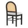 Dining Chairs Set Of 4, Upholstered Wooden Restaurant Chair With Rattan Backrests, Armless Chairs With Rubber Wood Legs For Kitchen, Dining Room - 4 of 4