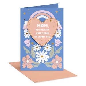 Carlton Cards Mother's Day Card Heart with Flowers - 1 of 4