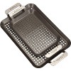 Grill Topper BBQ Grilling Pans (Set of 2) - Non-Stick Barbecue Trays w Stainless Steel Handles for Meat  Vegetables  and Seafood - Great for Summer - 2 of 3