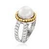 Ross-Simons 9.5-10mm Cultured Pearl Ring in Sterling Silver and 14kt Yellow Gold - 3 of 4