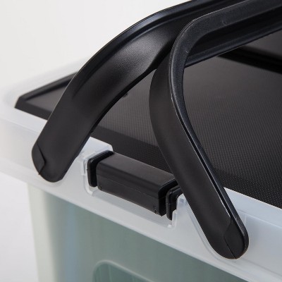 Clear and Black Portable File Box Organizer Set, 4-Pack